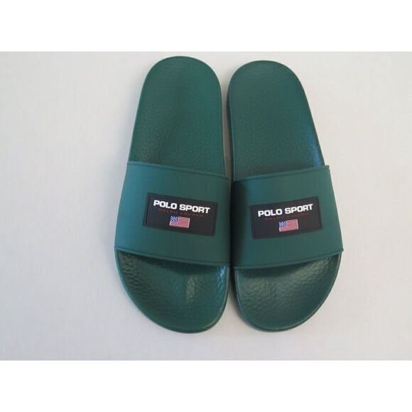 Polo Ralph Lauren Mens Sz 12 Polo Sport Green Pool Beach Slide Sandals - Picture 8 of 9